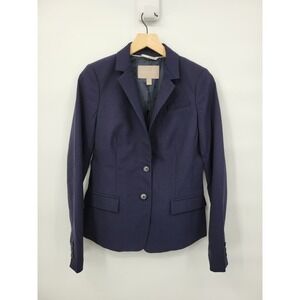 Banana Republic Wool Blend True Navy Blazer Jacket Collared 2